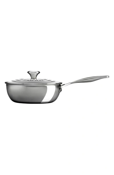 Shop Le Creuset 2-quart Stainless Steel Saucier Pan With Lid In Stanless Steel