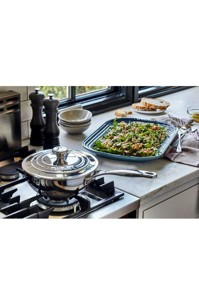 Shop Le Creuset 2-quart Stainless Steel Saucier Pan With Lid In Stanless Steel