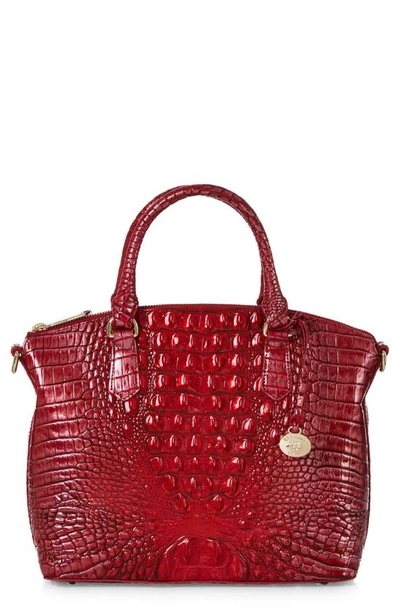 Shop Brahmin Duxbury Croc Embossed Leather Satchel In Heartbreaker