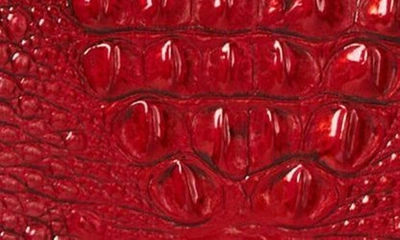Shop Brahmin Duxbury Croc Embossed Leather Satchel In Heartbreaker