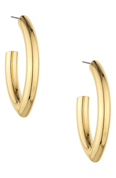 Ettika Mara Elongated 18k Gold Plated Hoop Earrings In Gold
