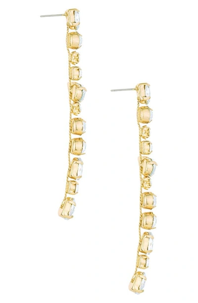 Ettika Crystal Linear Drop Earrings In Gold