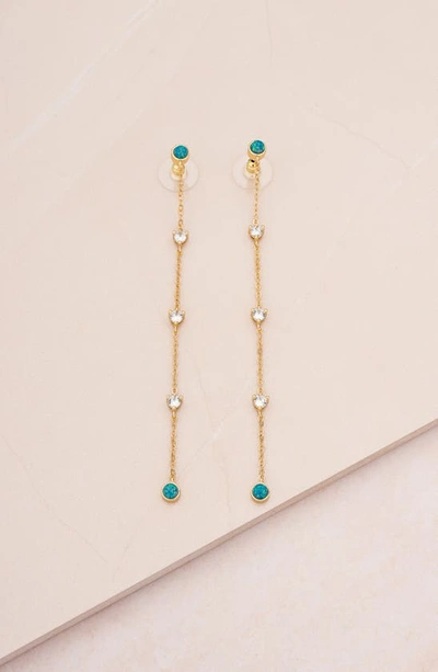 Shop Ettika Green Opal Linear Drop Earrings