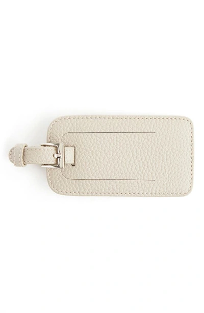 Shop Royce New York Leather Luggage Tag In Taupe