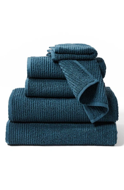 Shop Coyuchi Temescal 6-piece Organic Cotton Bath Towel, Hand Towel & Washcloth Set In Deep Ocean