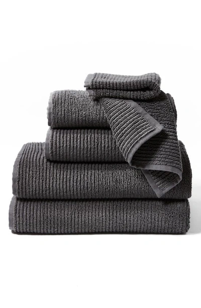 Shop Coyuchi Temescal 6-piece Organic Cotton Bath Towel, Hand Towel & Washcloth Set In Shadow