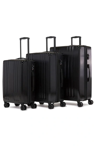 Shop Calpak Ambeur 3-piece Metallic Luggage Set In Black