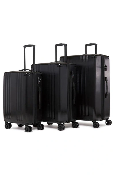 Calpak Ambeur 3-piece Metallic Luggage Set In Black