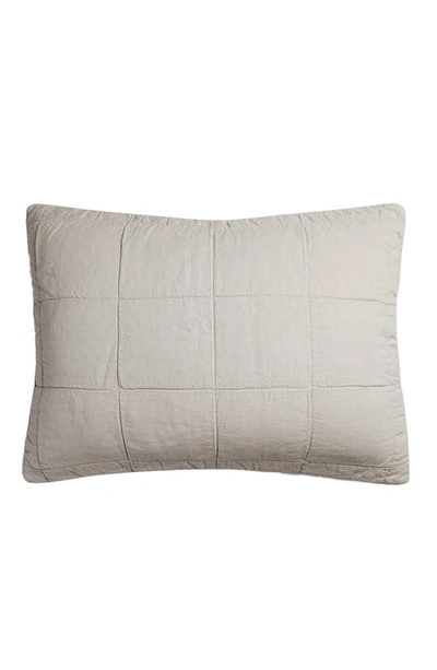 Parachute Linen Box Quilted Sham Set In Bone