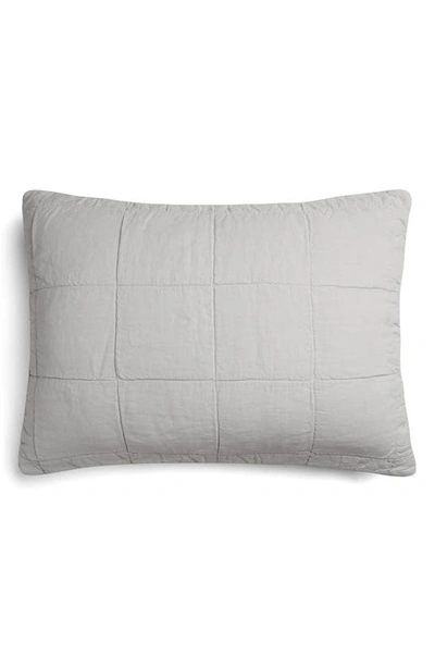 Parachute Linen Box Quilted Sham Set In Fog