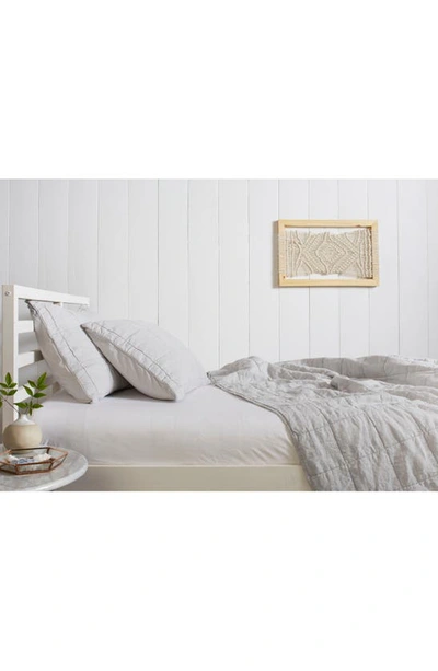 Parachute Linen Box Quilted Sham Set In Fog