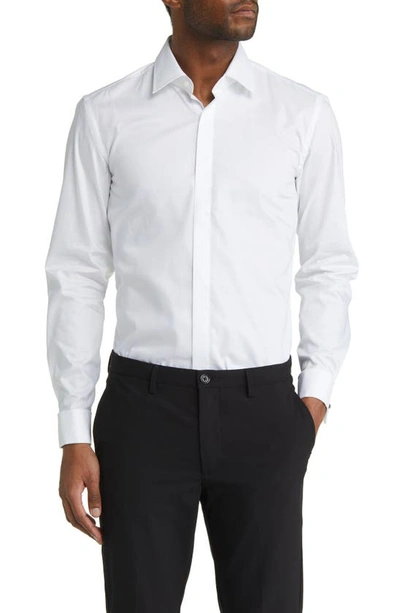 Hugo Boss Slim-fit Cotton Shirt In White | ModeSens