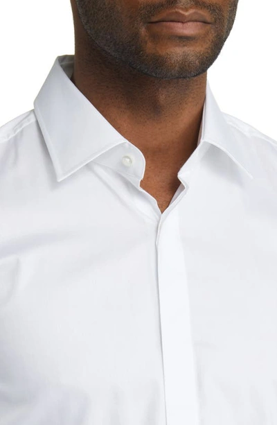 Shop Hugo Boss Hank Slim Fit Easy Iron Tuxedo Shirt In White