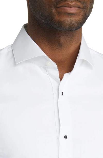 Hugo Boss Hank Slim Fit Easy Iron Bibbed Tuxedo Shirt In White