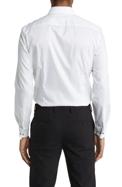 Hugo Boss Hank Slim Fit Easy Iron Bibbed Tuxedo Shirt In White