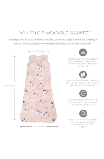 Shop Oilo Cotton Jersey Wearable Blanket In Pink