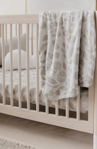 Oilo Leaf Cuddle Blanket & Fitted Crib Sheet Set In Tan