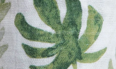 Little Unicorn Cotton Muslin Swaddle Blanket In Tropical Leaf