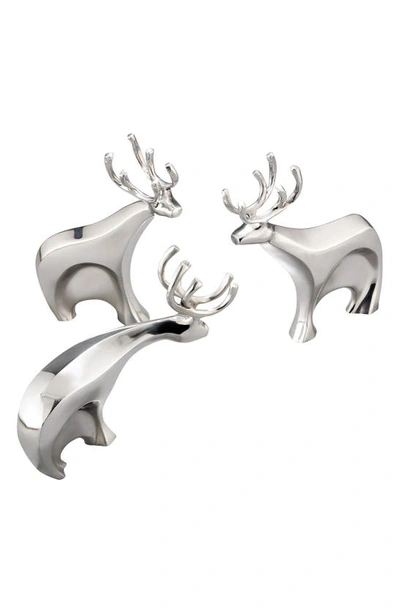 Nambe 'dasher' Reindeer Figurines In Silver