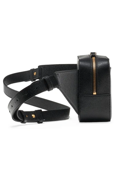 Shop Thom Browne Pebbled Leather Belt Bag In Black