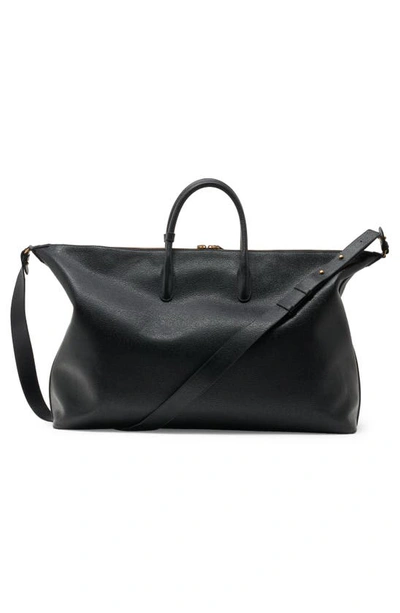 Shop Thom Browne Leather Duffle Bag In Black