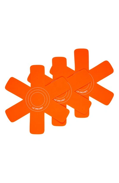 Le Creuset Set Of 3 Felt Pan Protectors In Flame