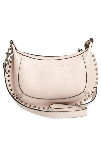 Shop Isabel Marant Oskan Moon Leather Shoulder Bag In Pearl Rose