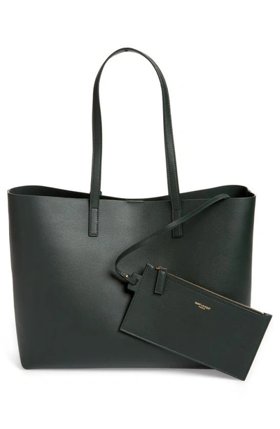 Shop Saint Laurent Shopping Leather Tote In 3045 New Vert Fonce