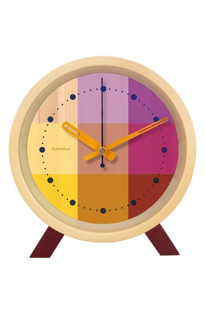 Shop Cloudnola Riso Wooden Alarm Clock In Pink/ Yellow