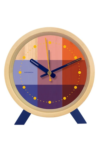 Shop Cloudnola Riso Wooden Alarm Clock In Red & Blue