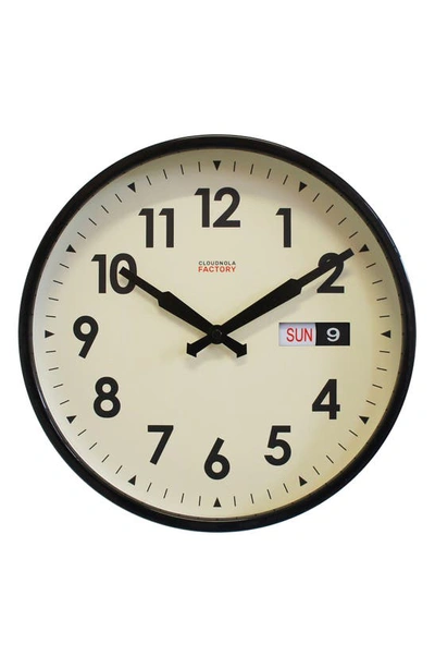 Shop Cloudnola Date & Time Wall Clock In Black