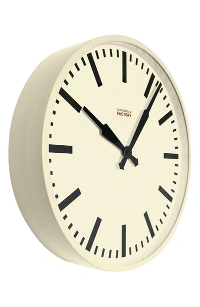 Cloudnola Factory Wall Station Clock In White