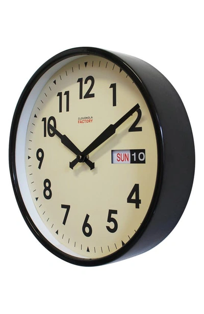 Shop Cloudnola Date & Time Wall Clock In Black