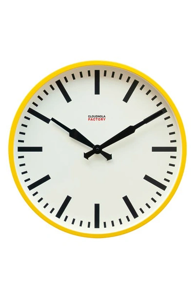 Shop Cloudnola Factory Wall Station Clock In Yellow