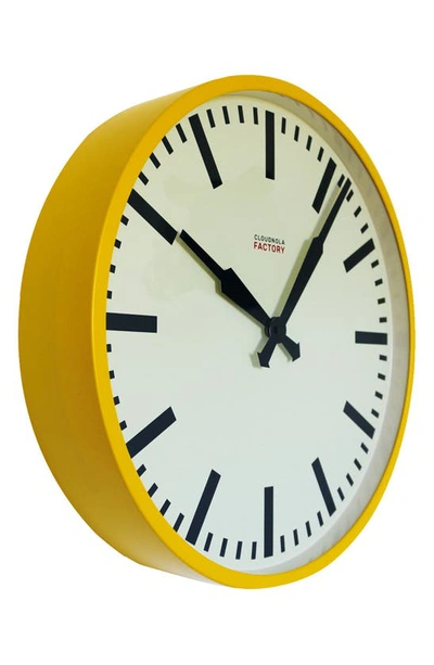 Shop Cloudnola Factory Wall Station Clock In Yellow
