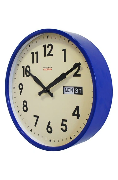 Shop Cloudnola Date & Time Wall Clock In Blue