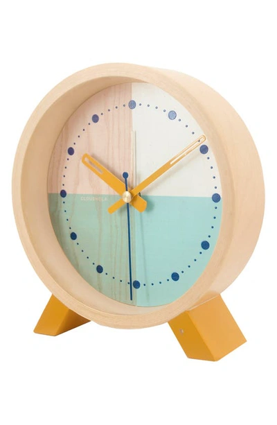 Shop Cloudnola Flor Wooden Alarm Clock In Turquoise Blue