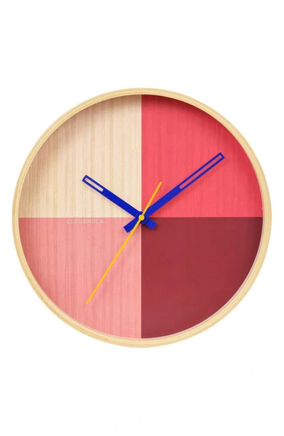 Shop Cloudnola Flor Wooden Wall Clock In Red