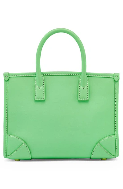 Shop Mcm Mini Leather Tote In Summer Green