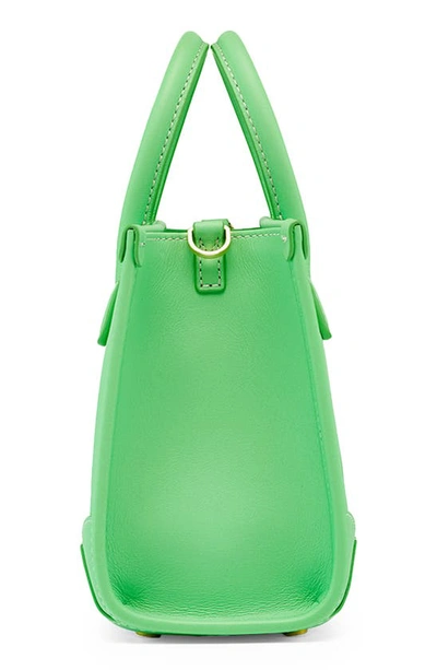 Shop Mcm Mini Leather Tote In Summer Green