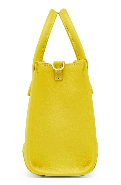 Shop Mcm Mini Leather Tote In Vibrant Yellow
