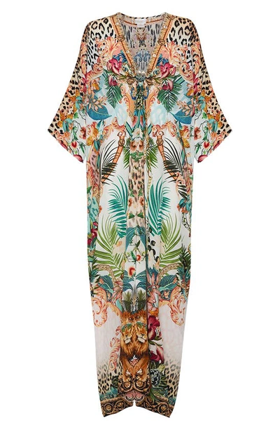 Shop Camilla Jungle Print Silk Maxi Dress In Royalty Loyalty
