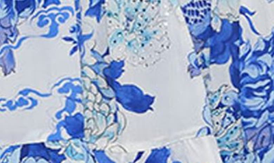 Shop Camilla Heart Of A Dragon Print Shirred Ruffle Hem Silk Miniskirt