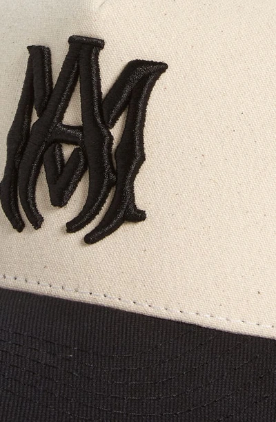Shop Amiri Embroidered Logo Two-tone Baseball Cap In Black/ Natural