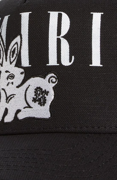 Shop Amiri Bandana Rabbit Logo Trucker Hat In Black