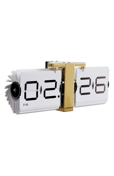 Shop Cloudnola Flipping Out Flip Digital Clock In White And Gold