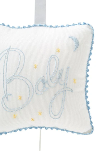 Shop Kissy Kissy Embroidered Musical Pillow In White