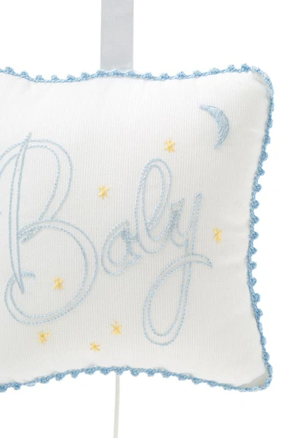 Kissy Kissy Embroidered Musical Pillow In White