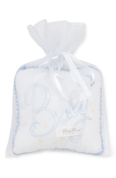 Kissy Kissy Embroidered Musical Pillow In White