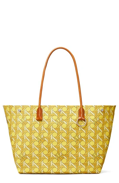 Tory Burch Ladies Tan Basketweave Canvas Tote 139623-200 196133362365 -  Handbags - Jomashop